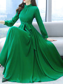 Women's Long Sleeve Tea Dresses  L 376639 - TUZZUT Qatar Online Shopping