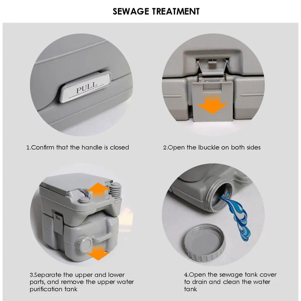 Portable Toilet with Water & Waste Storage Tank Portable Toilet with Water & Waste Storage Tank