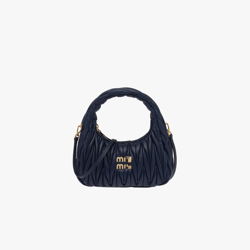 Hobo Bag Blue Matelasse Leather B2178 - TUZZUT Qatar Online Shopping