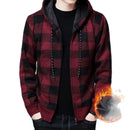Men Jacket Plaid Pattern Breathable Polyester Sweater Hoodie for Winter - S4025875 - Tuzzut.com Qatar Online Shopping