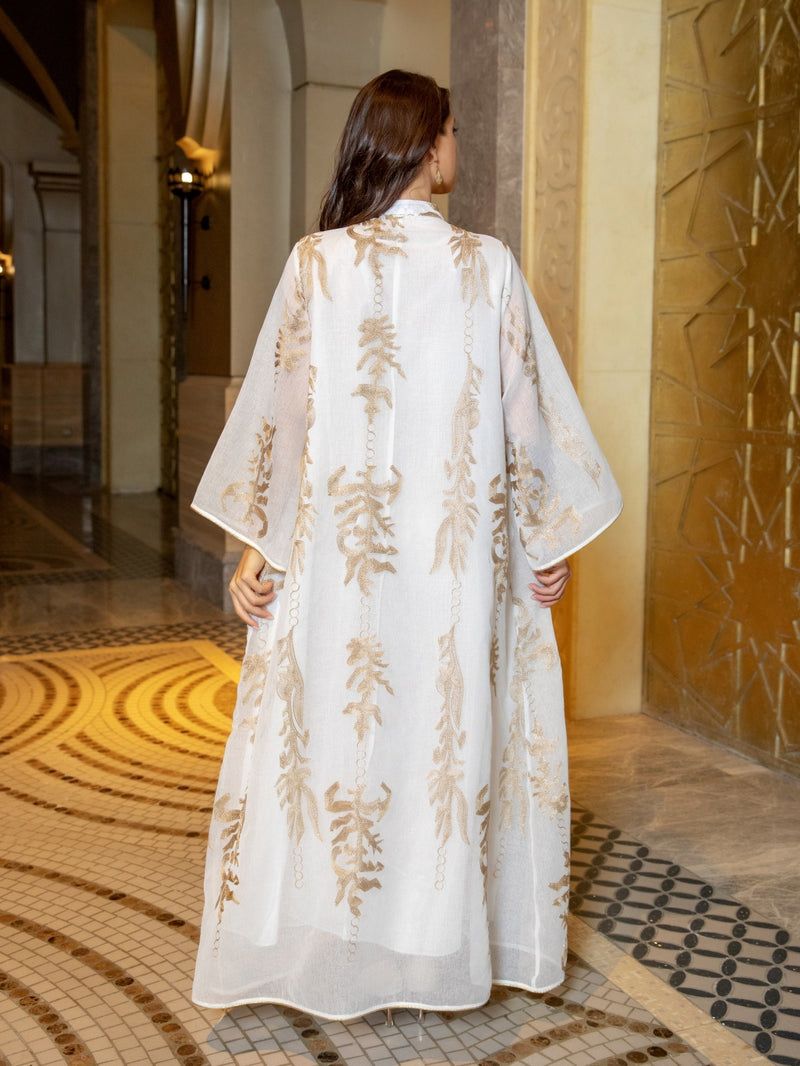 Women's Long Sleeve Floral Sequins/Glitter Jalabiya M 442026