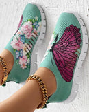 Stylish and Comfortable Women's Butterfly & Flower Print Sneakers S46200 - TUZZUT Qatar Online Shopping