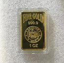Replica Gold Plated Bullion Bar Collectibles Souvenir 1 Troy OZ with Gift Box - TUZZUT Qatar Online Shopping