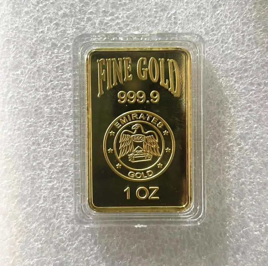 Replica Gold Plated Bullion Bar Collectibles Souvenir 1 Troy OZ with Gift Box B-261374 Replica Gold Plated Bullion Bar Collectibles Souvenir 1 Troy OZ with Gift Box B-261374