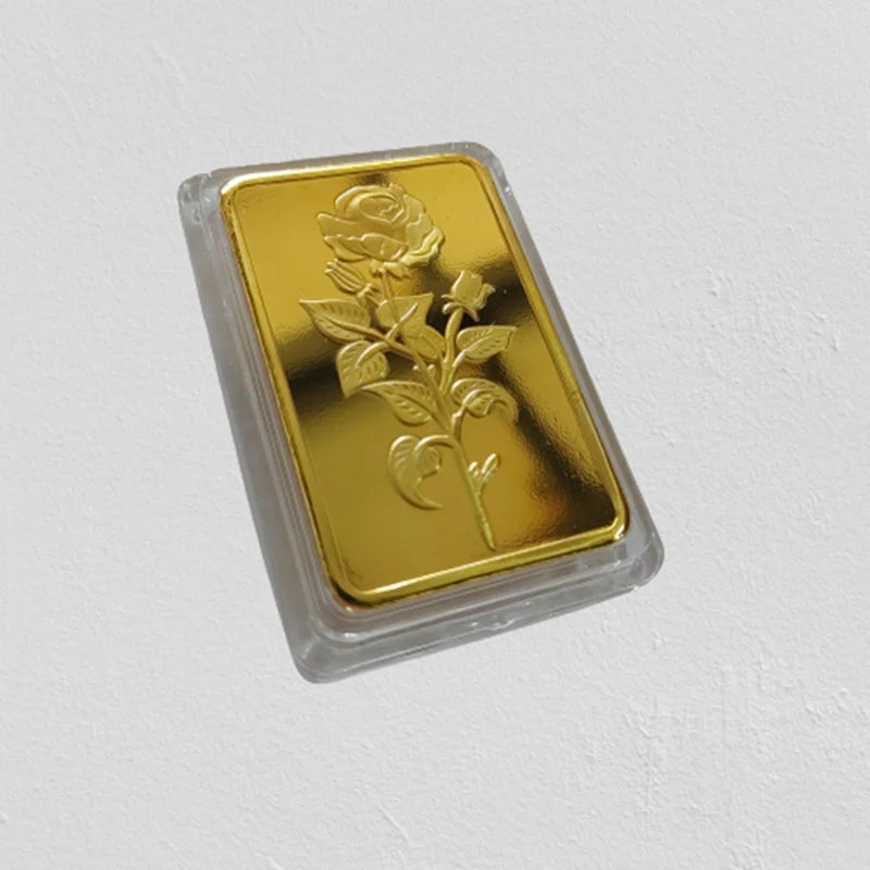 Replica Gold Plated Bullion Bar Collectibles Souvenir 1 Troy OZ with Gift Box B-261374 Replica Gold Plated Bullion Bar Collectibles Souvenir 1 Troy OZ with Gift Box B-261374