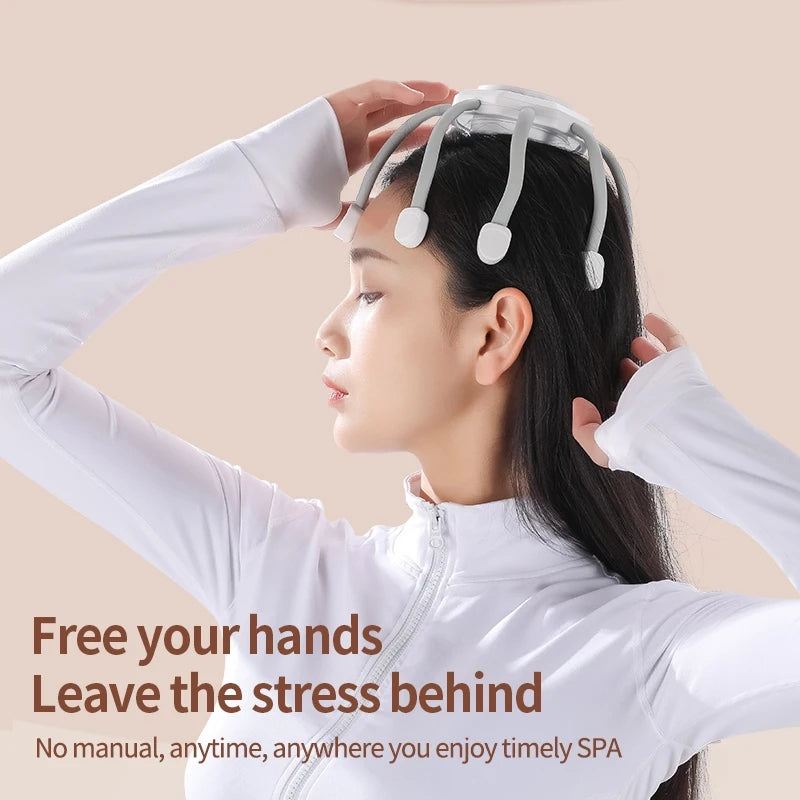 Electric Head Massager Vibration Head Scratcher Octopus Scalp Massage with 3 Modes for Stress Relax Migraine Relief Deep Sleep - LM080 Electric Head Massager Vibration Head Scratcher Octopus Scalp Massage with 3 Modes for Stress Relax Migraine Relief Deep Sleep - LM080