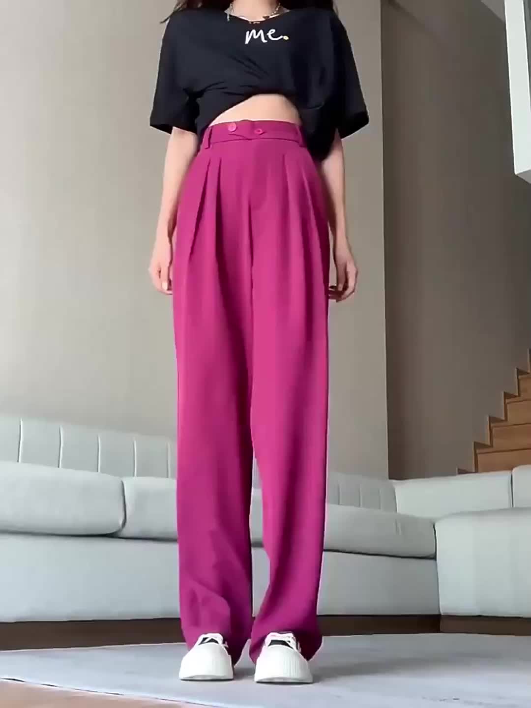 Women's High Waist Suit Pants Wide Leg Pant B142301 Women's High Waist Suit Pants Wide Leg Pant B142301