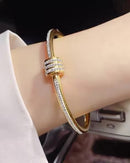 Diamond-Studded Yellow Gold Bracelet DN2114 - TUZZUT Qatar Online Shopping