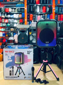 NDR 102B Portable Bluetooth Speaker Karaoke Microphone RGB Light and Tripod Stand - Tuzzut.com Qatar Online Shopping