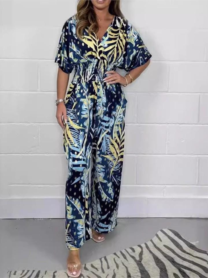 Women Fashion V-neck Short Sleeve Casual Jumpsuits 88101 Women Fashion V-neck Short Sleeve Casual Jumpsuits 88101