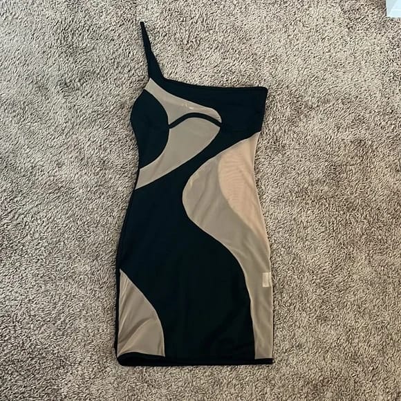 Black Womens Fashion Cutout Bodycon Dress Solid Color Sleeveless Backless Sexy Mini Dresses for Club Rave Party L S4991905 - Tuzzut.com Qatar Online Shopping