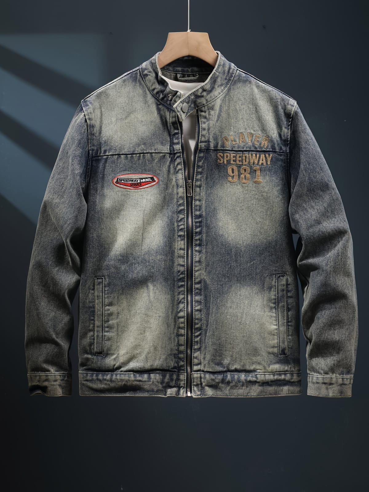 Men' Player Graphic Print Denim Jacket Pockets Casual 171454 Men' Player Graphic Print Denim Jacket Pockets Casual 171454