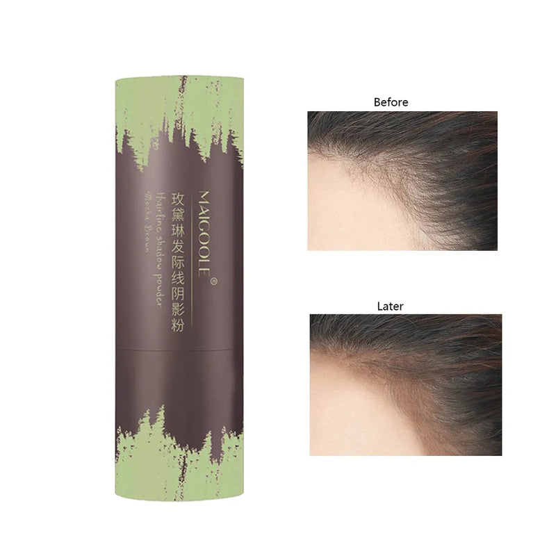 Maigoole Hairline Shadow Powder Stick Black/Brown Instant Color Sponge Pen Natural Waterproof Quick Cover Hair Root Concealer