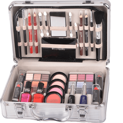 Miss Young MC1157 Make-Up Kit Suitcase with Cosmetics, Brushes, Eyeshadow & Mirror - TUZZUT Qatar Online Shopping