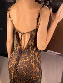 Women Leopard Print Long Beach Dress   568918 - TUZZUT Qatar Online Shopping