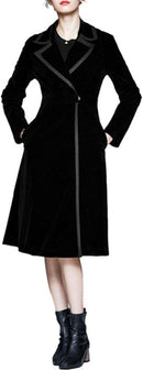 Velvet Outwear Coat Jacket Open Abaya Cardigan Kimono Long Robe Gowns M B-43723 - TUZZUT Qatar Online Shopping