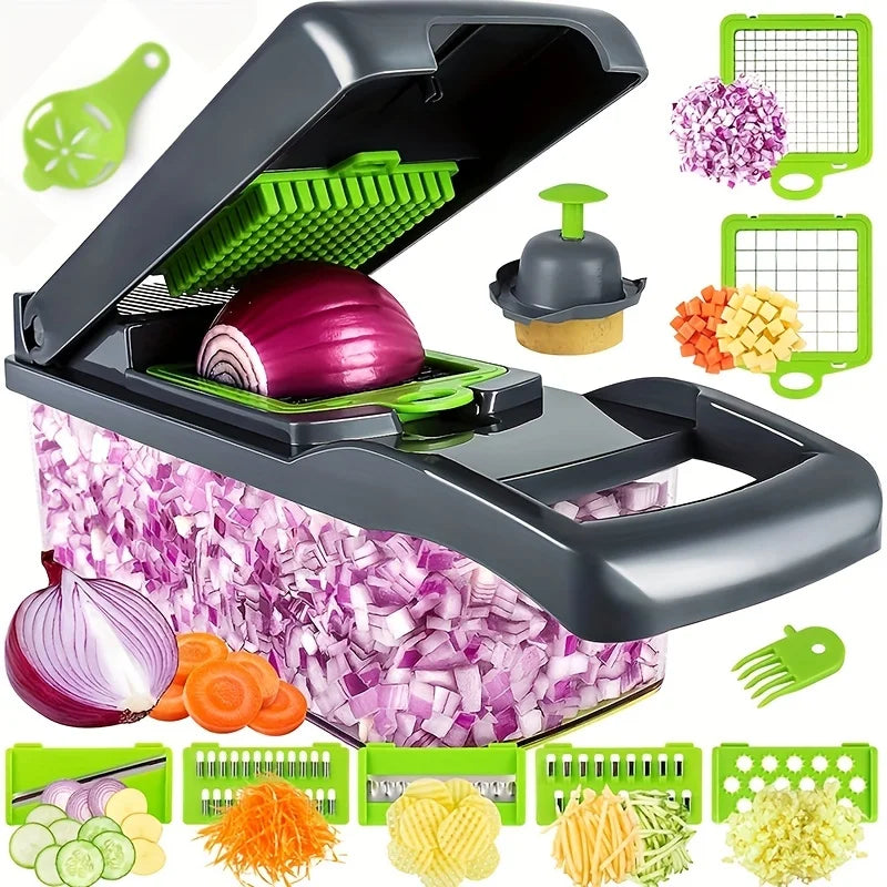 Vegetable Chopper 14 Pcs Set - TUZZUT Qatar Online Shopping