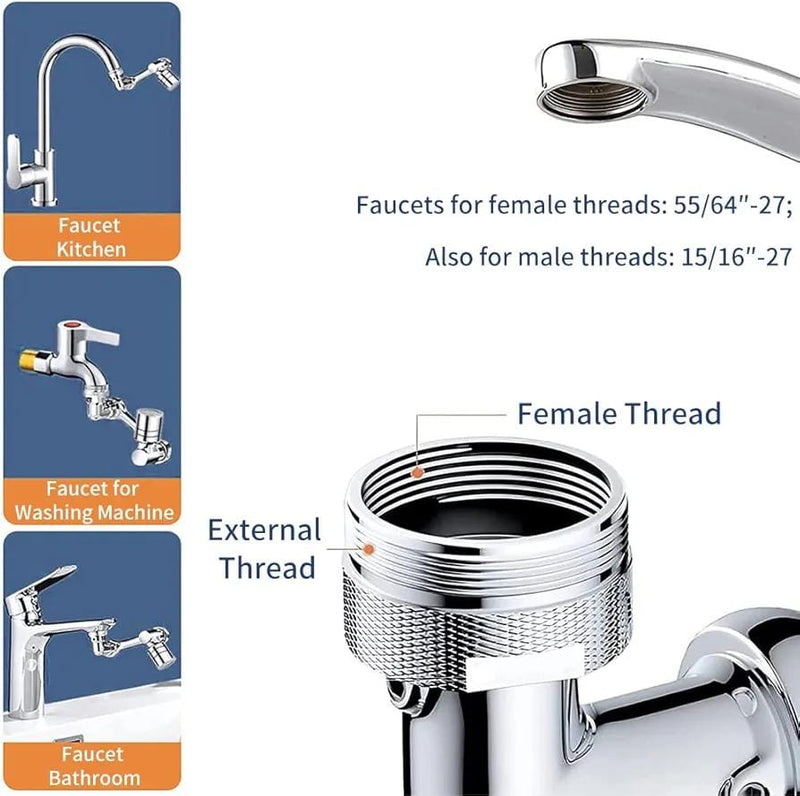 Rotating Universal Faucet Aerator  RM01 - TUZZUT Qatar Online Shopping