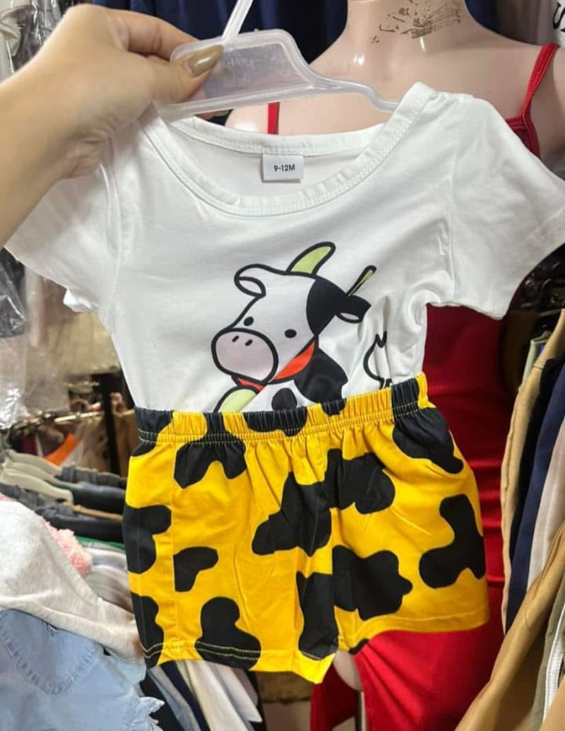 Baby Casual Round Neck Short Sleeve Top And Shorts Set   1319770 - TUZZUT Qatar Online Shopping