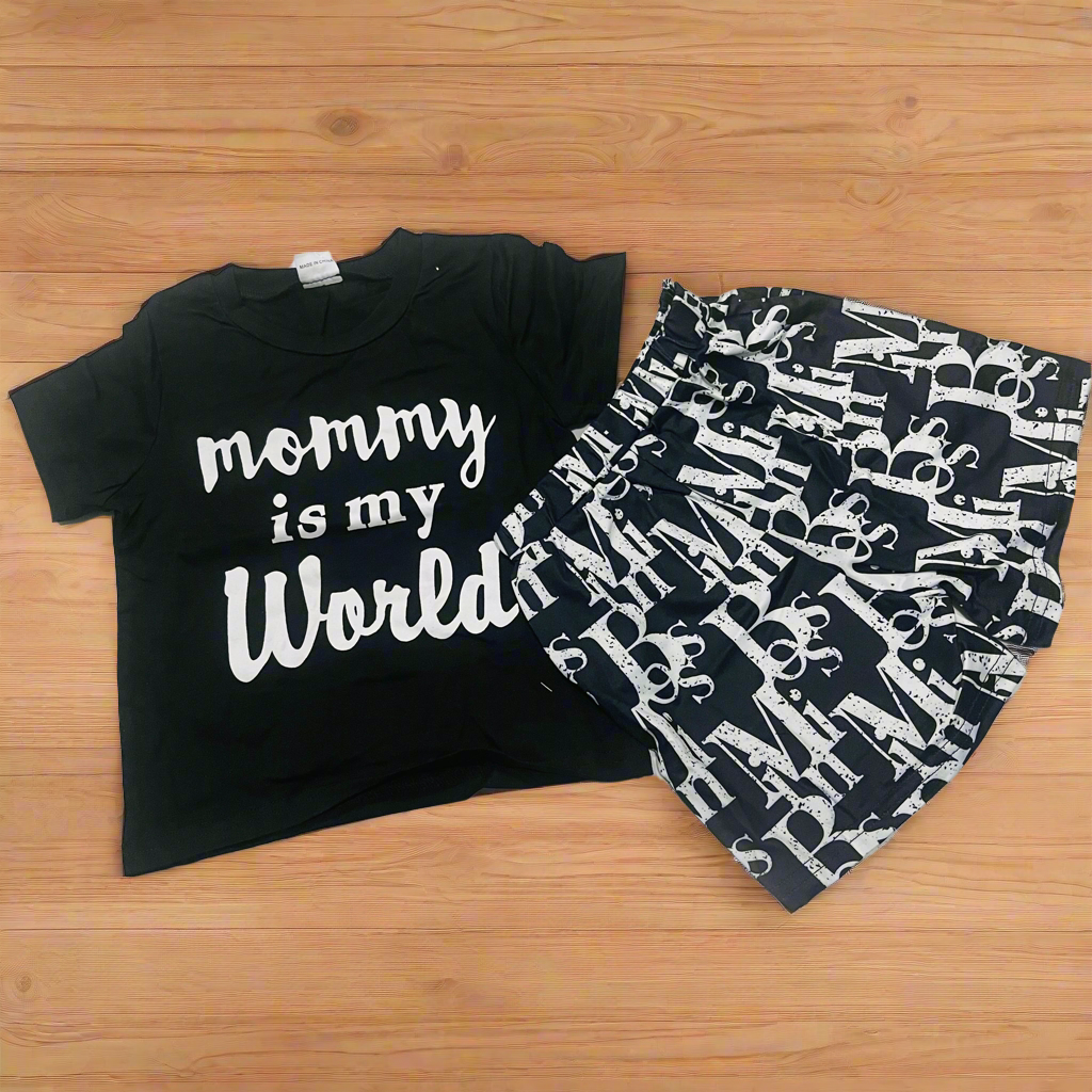 Kids Girls Boy Shorts Set Short Sleeve Letters Print T-shirt 1422145 Kids Girls Boy Shorts Set Short Sleeve Letters Print T-shirt 1422145