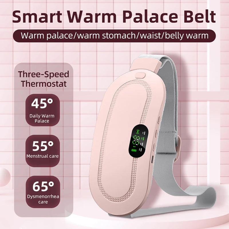 Menstrual Heating Pad Smart Warm Palace Belt Periods Relief Waist Pain Cramps Vibrating Abdominal Massager Electric Waist Belt Device B-4582