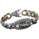 Vintage Antique Chinese Sterling Silver Gold Plated Unique Turquoise Bracelet VB451 - TUZZUT Qatar Online Shopping