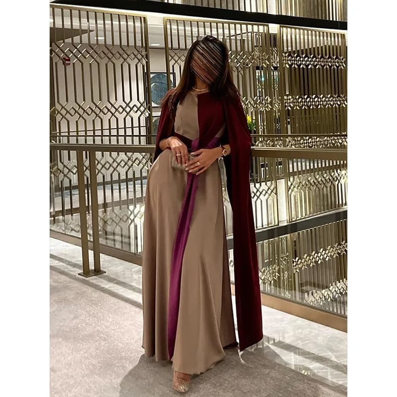 Women's Elegant Patchwork Cape Jumpsuit XL S4934414 - Tuzzut.com Qatar Online Shopping