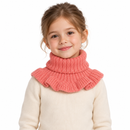 Kids’ Pink Ribbed Knit Ruffle Neck Scarf 61471