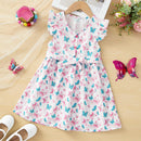 Toddler Girls Butterfly Print Ruffle Trim Belted Dress   1550829 - TUZZUT Qatar Online Shopping