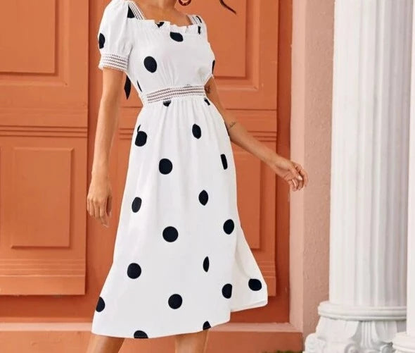 Kids Fashion Dot Midi Dress X3478110 - Tuzzut.com Qatar Online Shopping