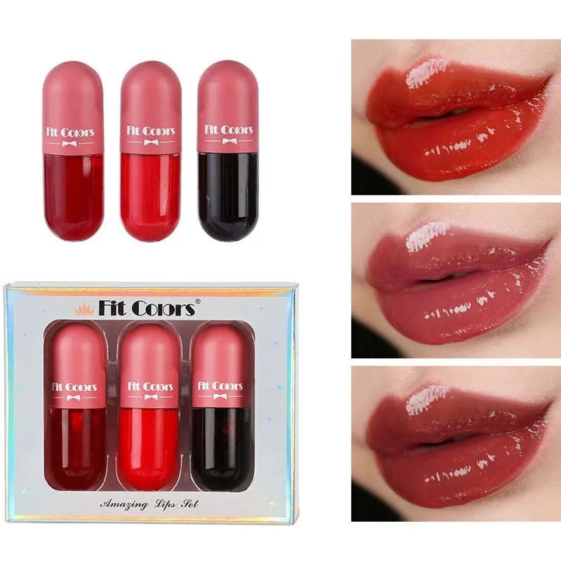 Crystal Jelly Lip Gloss Capsule Lip Plumper Oil Shiny Clear Lip Oil Moisturizing Women Lip Gloss Balm Makeup Lip Tint Cosmetics