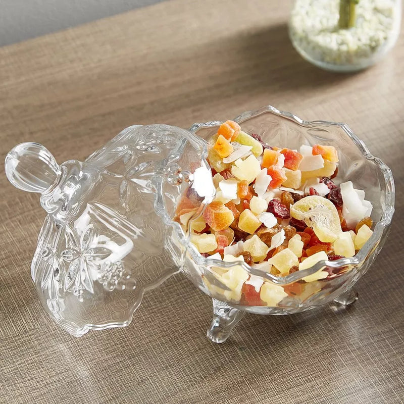 Crystal Cut Candy Bowl with Lid TG001-1