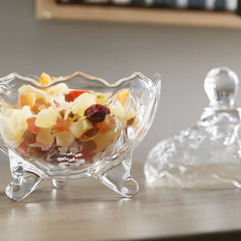 Crystal Cut Candy Bowl with Lid TG001-1