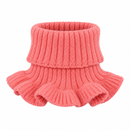 Kids’ Pink Ribbed Knit Ruffle Neck Scarf 61471