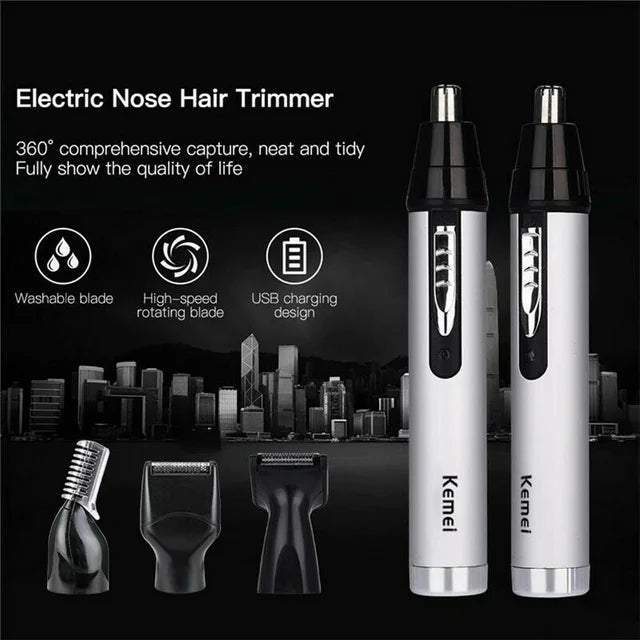 Kemei Ear and Nose Hair Trimmer Professional USB Rechargeable