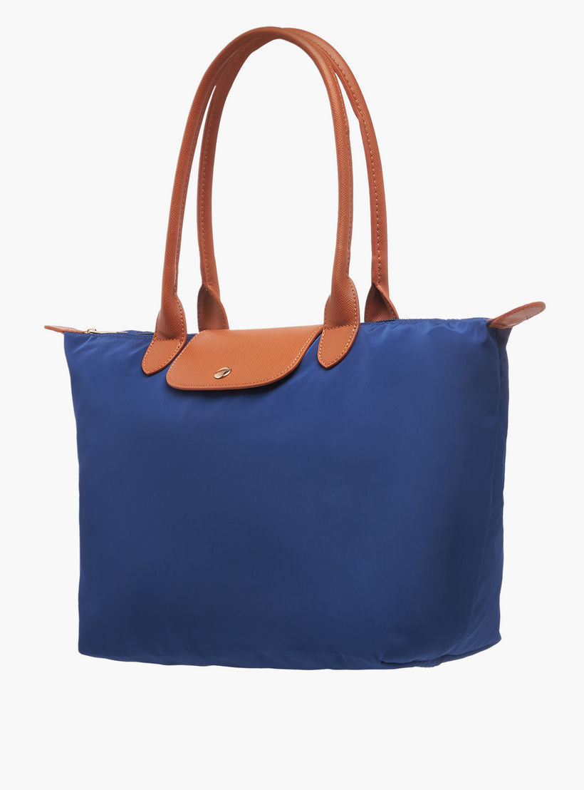 Sasha Textured Tote Bag with Zip Closure and Double Handle S47901278 Sasha Textured Tote Bag with Zip Closure and Double Handle S47901278