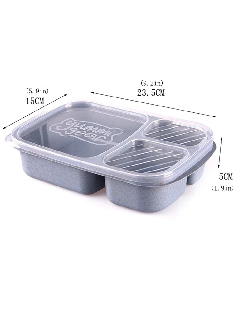 1pc Plastic Lunch Box, Minimalist Clear Lunch Box For Office Work School - Grey S4574595