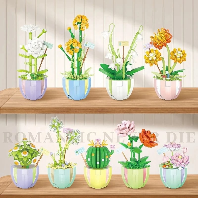 Building Block Bouquet 3D Model Toy Home Decoration Plant 2084 S4864175