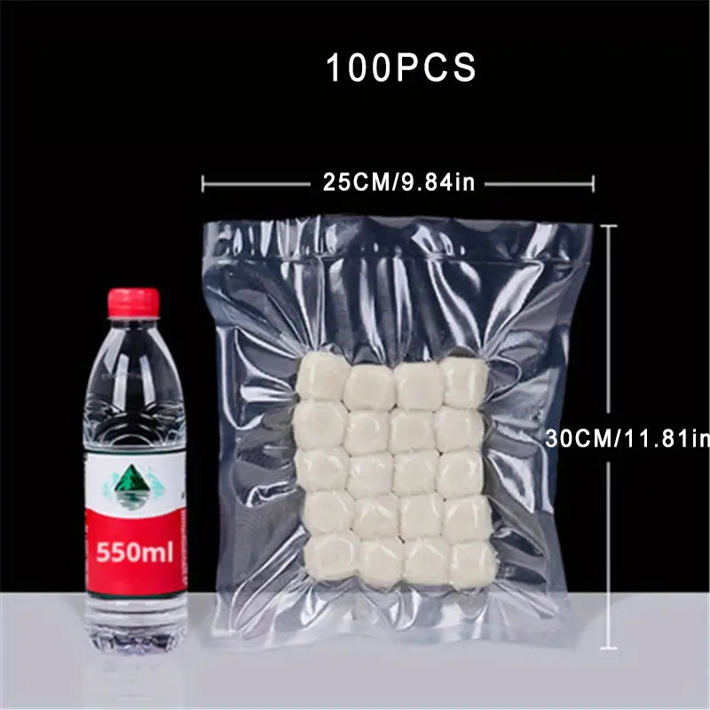 100pcs Textured Vacuum Packaging Pumping Compression Sealer Pre-cut Bags - TUZZUT Qatar Online Shopping