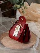 6 Pcs Dark Red PU Leather and Velvet Gift Bags with Drawstrings - TUZZUT Qatar Online Shopping