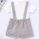 Baby Short Sleeve Romper+Suspender Pant Toddler 2PCS Outfits    127846 - TUZZUT Qatar Online Shopping
