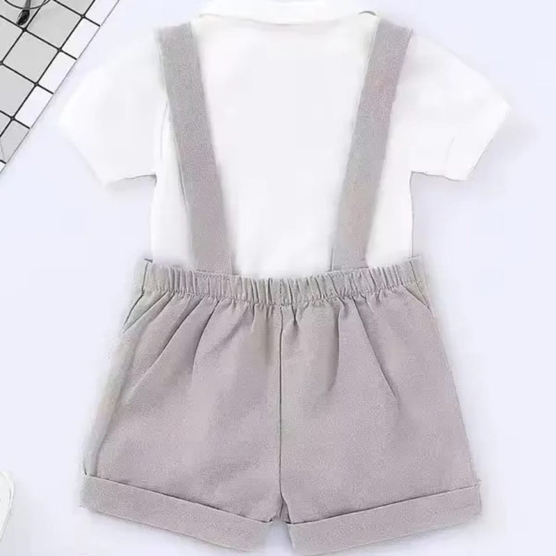 Baby Short Sleeve Romper+Suspender Pant Toddler 2PCS Outfits    127846 - TUZZUT Qatar Online Shopping