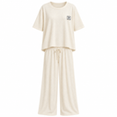 Women’s Short-Sleeve Top and Wide-Leg Trouser Set T-30