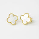 Vintage Alhambra Yellow Gold Earrings VC7006 - TUZZUT Qatar Online Shopping