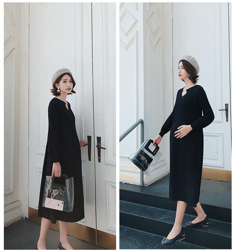 New Fashion Maternity Dress High Waist Loose spring autumn winter Skirt Pregnancy Clothes For Knit Pregnant Women Sweater L B-39768 - Tuzzut.com Qatar Online Shopping