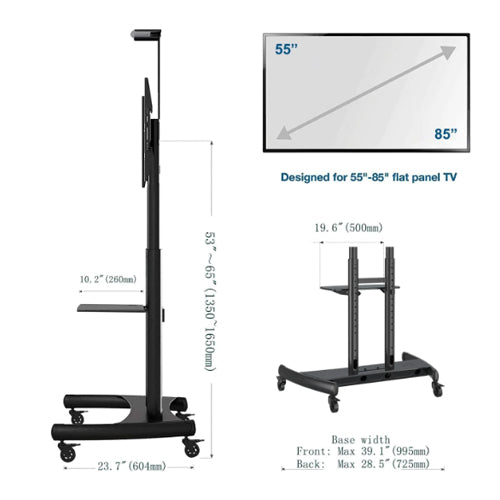 Skill Tech Heavy-Duty Height Adjustable Professional TV Trolley Stand - NB AVA-1800-70-1P (Fits Most 55 Skill Tech Heavy-Duty Height Adjustable Professional TV Trolley Stand - NB AVA-1800-70-1P (Fits Most 55