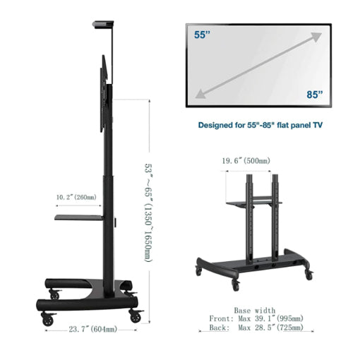 Skill Tech Heavy-Duty Height Adjustable Professional TV Trolley Stand - NB AVA-1800-70-1P (Fits Most 55" ~ 86") - Tuzzut.com Qatar Online Shopping