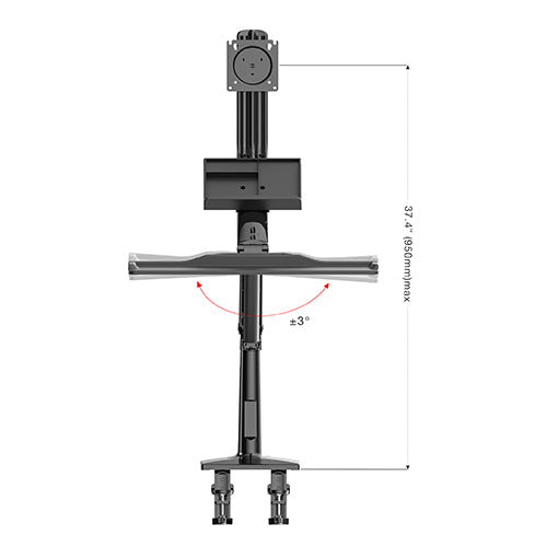 Gas Spring Floating Sit-Stand Single Monitor Desktop Mount - NB 35W (Fits Most 19" ~ 27") - Tuzzut.com Qatar Online Shopping