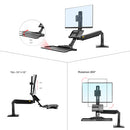 Gas Spring Floating Sit-Stand Single Monitor Desktop Mount - NB 35W (Fits Most 19" ~ 27") - Tuzzut.com Qatar Online Shopping