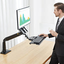 Gas Spring Floating Sit-Stand Single Monitor Desktop Mount - NB 35W (Fits Most 19" ~ 27") - Tuzzut.com Qatar Online Shopping